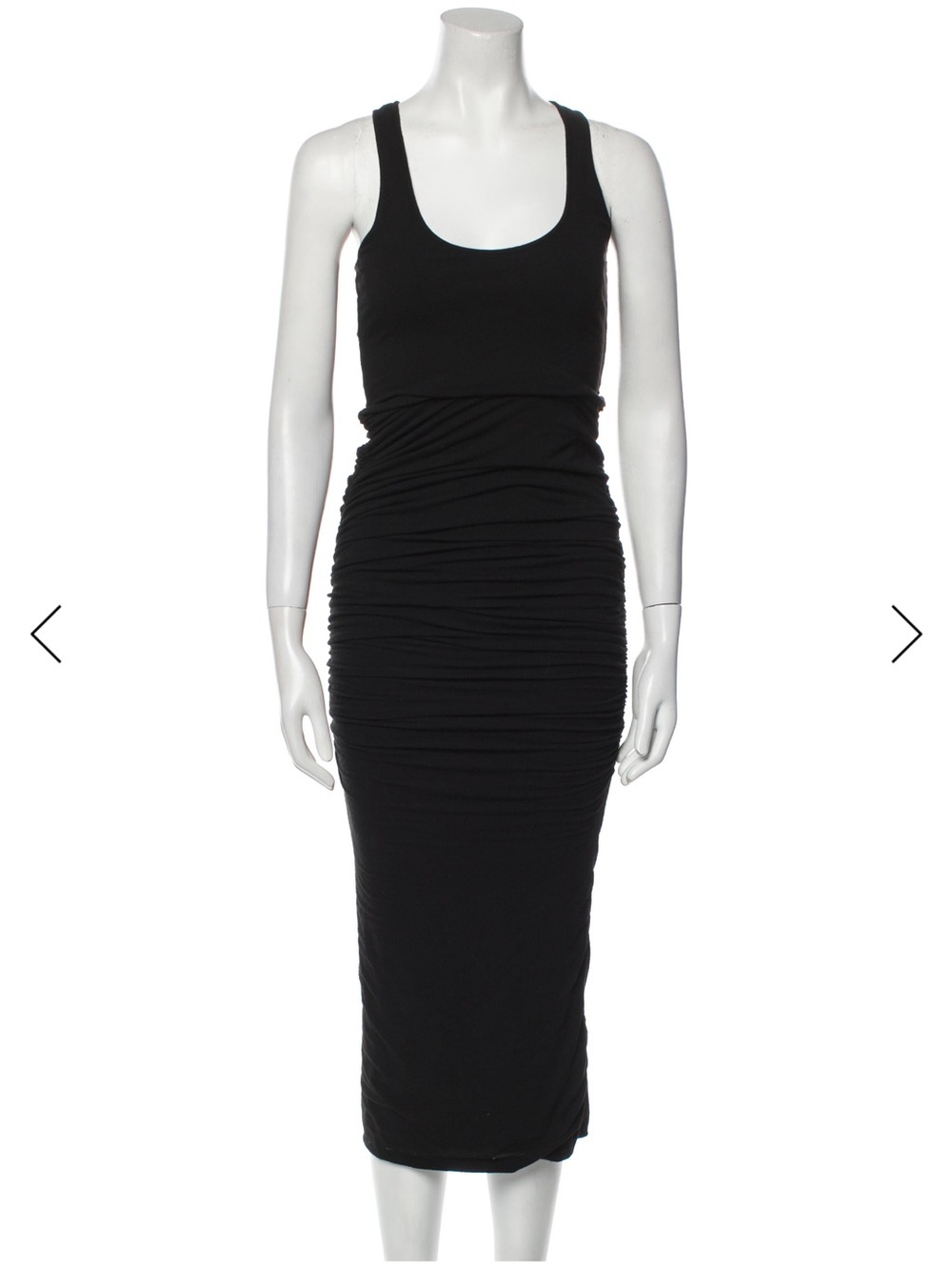 Ronny Kobo Collection Black Ruched Tank Maxi Dress
